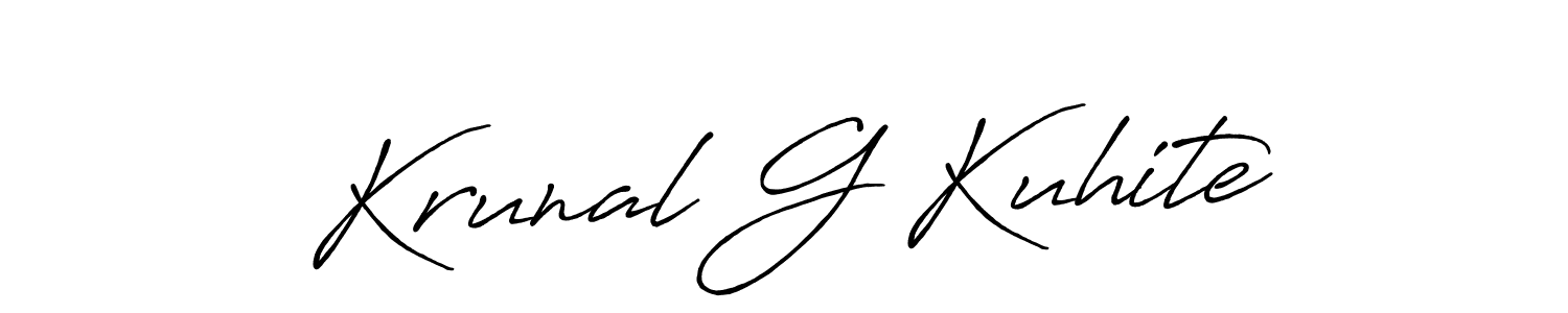 Use a signature maker to create a handwritten signature online. With this signature software, you can design (Antro_Vectra_Bolder) your own signature for name Krunal G Kuhite. Krunal G Kuhite signature style 7 images and pictures png