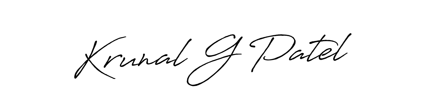 Also we have Krunal G Patel name is the best signature style. Create professional handwritten signature collection using Antro_Vectra_Bolder autograph style. Krunal G Patel signature style 7 images and pictures png