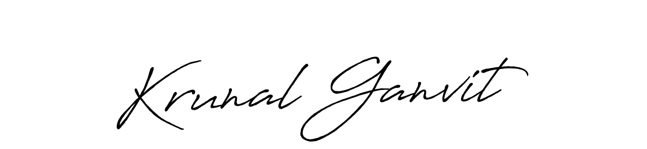 Also You can easily find your signature by using the search form. We will create Krunal Ganvit name handwritten signature images for you free of cost using Antro_Vectra_Bolder sign style. Krunal Ganvit signature style 7 images and pictures png