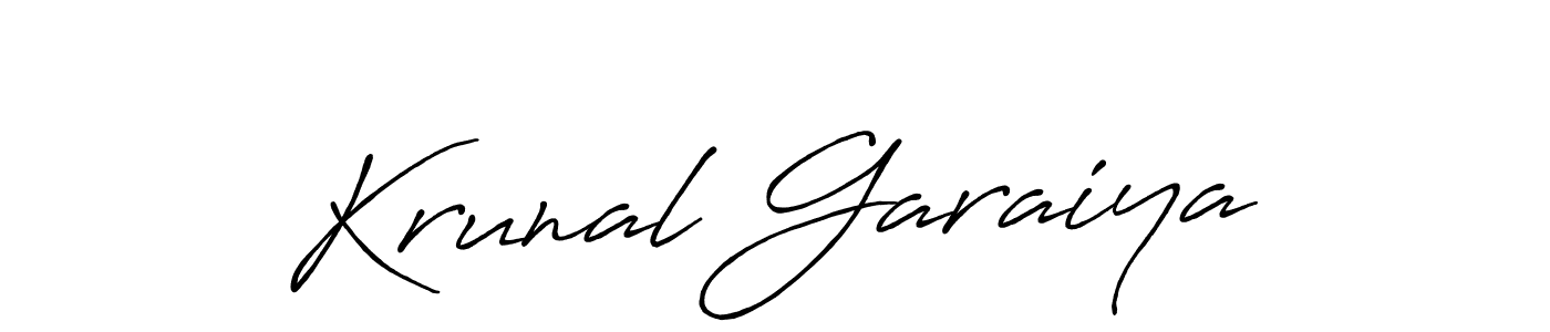 Use a signature maker to create a handwritten signature online. With this signature software, you can design (Antro_Vectra_Bolder) your own signature for name Krunal Garaiya. Krunal Garaiya signature style 7 images and pictures png