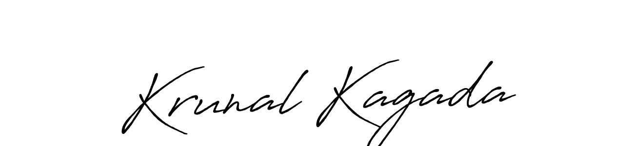 Design your own signature with our free online signature maker. With this signature software, you can create a handwritten (Antro_Vectra_Bolder) signature for name Krunal Kagada. Krunal Kagada signature style 7 images and pictures png