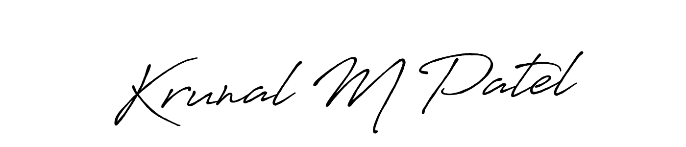 This is the best signature style for the Krunal M Patel name. Also you like these signature font (Antro_Vectra_Bolder). Mix name signature. Krunal M Patel signature style 7 images and pictures png