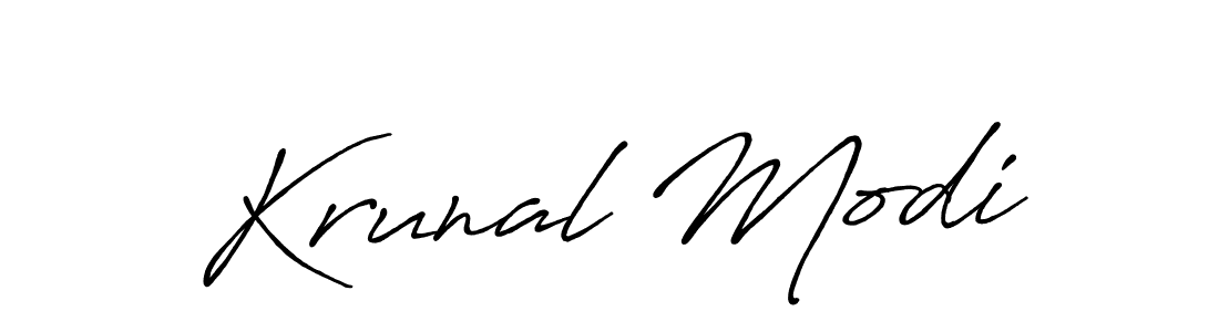 How to make Krunal Modi name signature. Use Antro_Vectra_Bolder style for creating short signs online. This is the latest handwritten sign. Krunal Modi signature style 7 images and pictures png