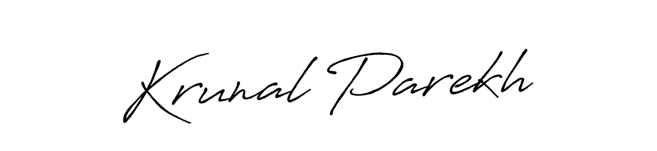 How to Draw Krunal Parekh signature style? Antro_Vectra_Bolder is a latest design signature styles for name Krunal Parekh. Krunal Parekh signature style 7 images and pictures png