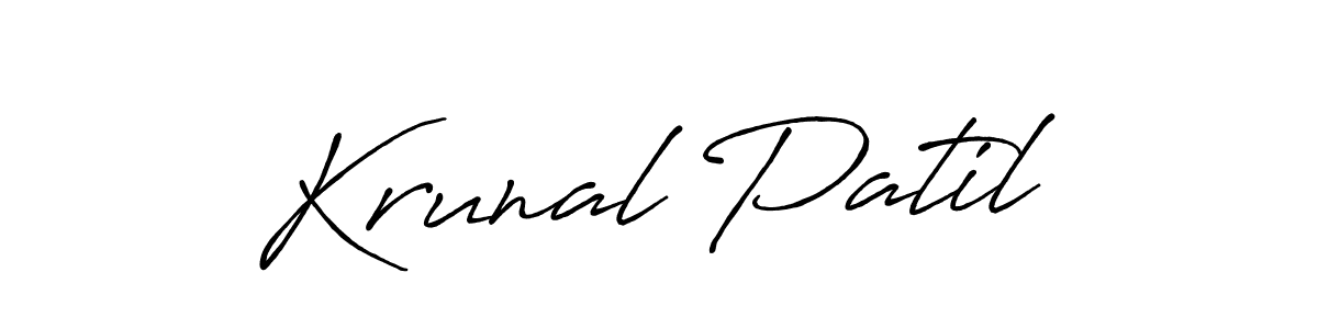 Make a beautiful signature design for name Krunal Patil. With this signature (Antro_Vectra_Bolder) style, you can create a handwritten signature for free. Krunal Patil signature style 7 images and pictures png