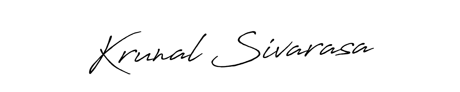 How to make Krunal Sivarasa name signature. Use Antro_Vectra_Bolder style for creating short signs online. This is the latest handwritten sign. Krunal Sivarasa signature style 7 images and pictures png