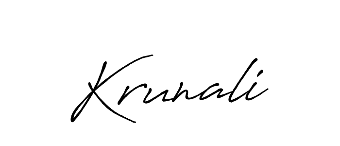 The best way (Antro_Vectra_Bolder) to make a short signature is to pick only two or three words in your name. The name Krunali include a total of six letters. For converting this name. Krunali signature style 7 images and pictures png