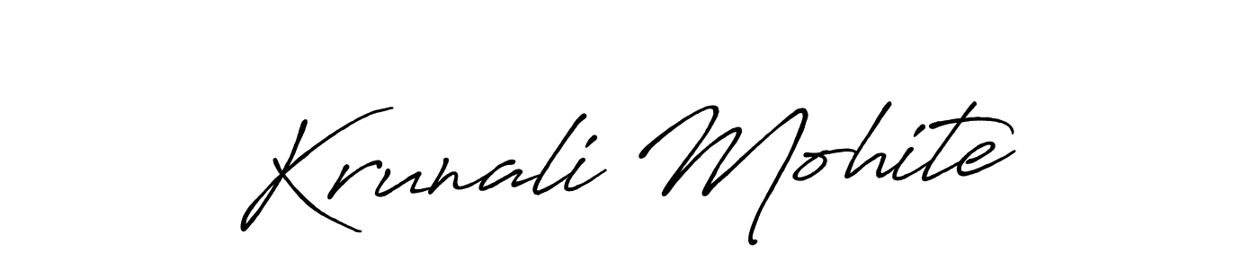 Krunali Mohite stylish signature style. Best Handwritten Sign (Antro_Vectra_Bolder) for my name. Handwritten Signature Collection Ideas for my name Krunali Mohite. Krunali Mohite signature style 7 images and pictures png