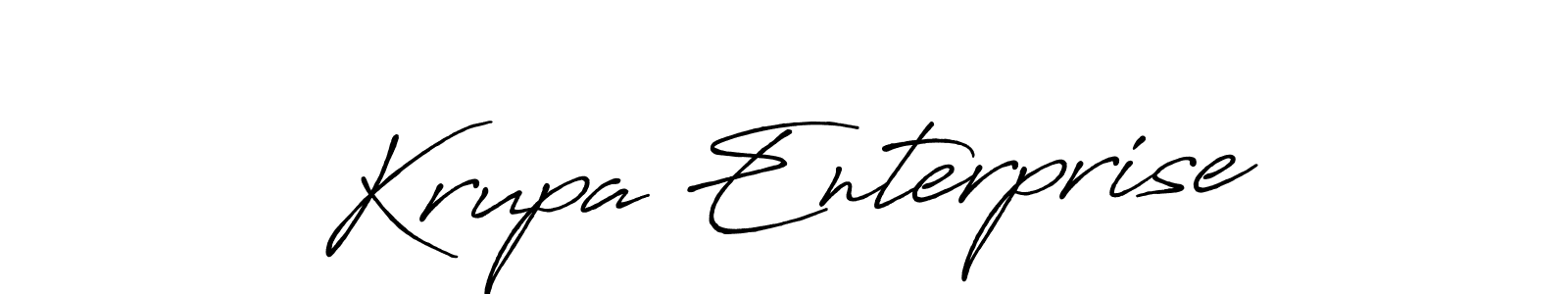 Krupa Enterprise stylish signature style. Best Handwritten Sign (Antro_Vectra_Bolder) for my name. Handwritten Signature Collection Ideas for my name Krupa Enterprise. Krupa Enterprise signature style 7 images and pictures png