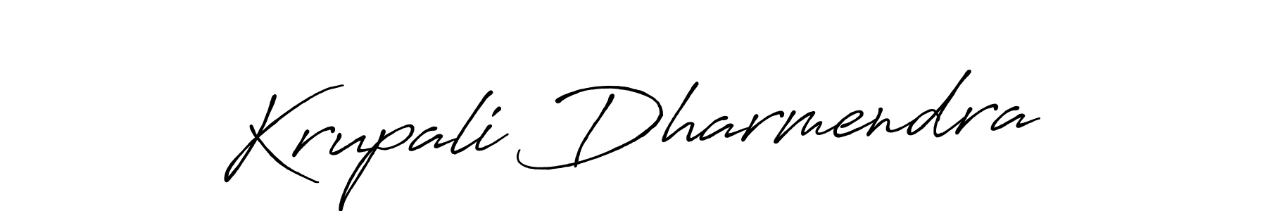 How to make Krupali Dharmendra name signature. Use Antro_Vectra_Bolder style for creating short signs online. This is the latest handwritten sign. Krupali Dharmendra signature style 7 images and pictures png