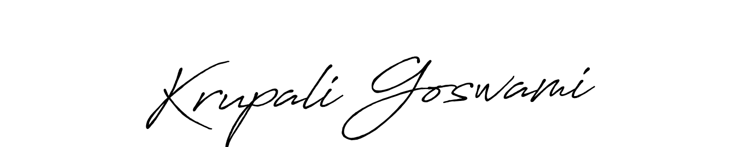 You should practise on your own different ways (Antro_Vectra_Bolder) to write your name (Krupali Goswami) in signature. don't let someone else do it for you. Krupali Goswami signature style 7 images and pictures png