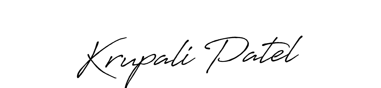 Krupali Patel stylish signature style. Best Handwritten Sign (Antro_Vectra_Bolder) for my name. Handwritten Signature Collection Ideas for my name Krupali Patel. Krupali Patel signature style 7 images and pictures png