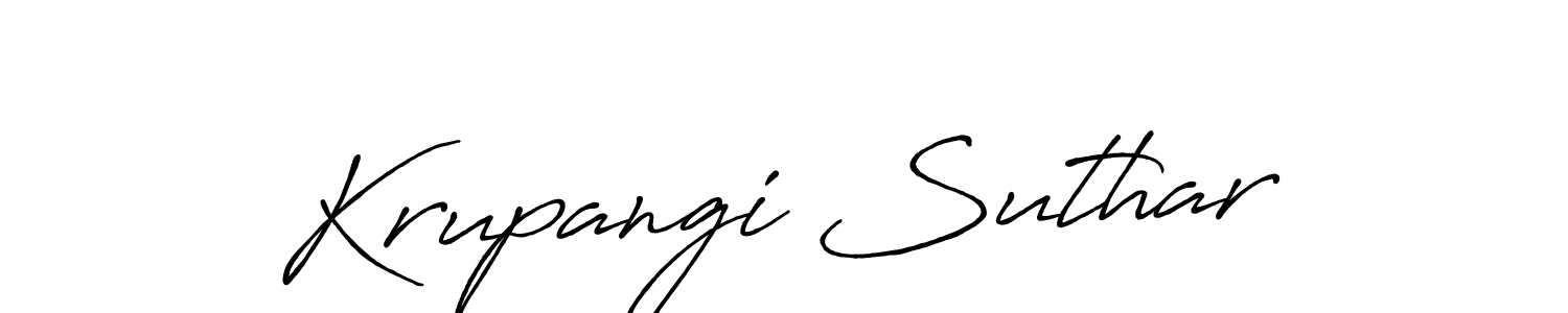 Design your own signature with our free online signature maker. With this signature software, you can create a handwritten (Antro_Vectra_Bolder) signature for name Krupangi Suthar. Krupangi Suthar signature style 7 images and pictures png