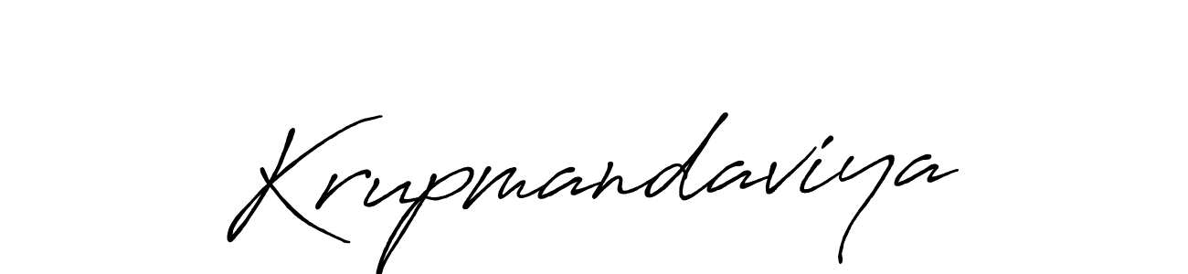 Use a signature maker to create a handwritten signature online. With this signature software, you can design (Antro_Vectra_Bolder) your own signature for name Krupmandaviya. Krupmandaviya signature style 7 images and pictures png