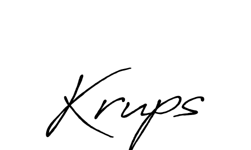 The best way (Antro_Vectra_Bolder) to make a short signature is to pick only two or three words in your name. The name Krups include a total of six letters. For converting this name. Krups signature style 7 images and pictures png