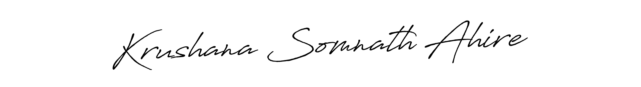 Make a beautiful signature design for name Krushana Somnath Ahire. With this signature (Antro_Vectra_Bolder) style, you can create a handwritten signature for free. Krushana Somnath Ahire signature style 7 images and pictures png