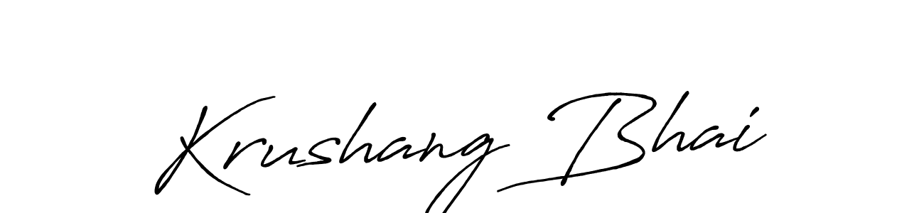 The best way (Antro_Vectra_Bolder) to make a short signature is to pick only two or three words in your name. The name Krushang Bhai include a total of six letters. For converting this name. Krushang Bhai signature style 7 images and pictures png