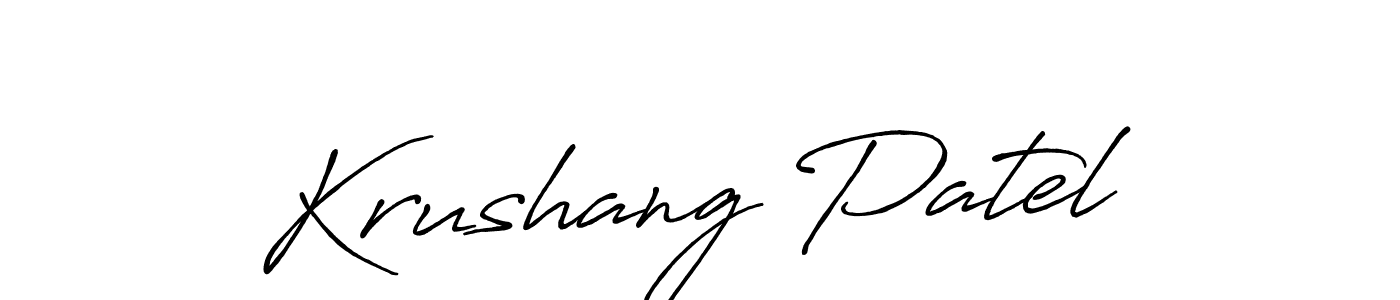 Also we have Krushang Patel name is the best signature style. Create professional handwritten signature collection using Antro_Vectra_Bolder autograph style. Krushang Patel signature style 7 images and pictures png