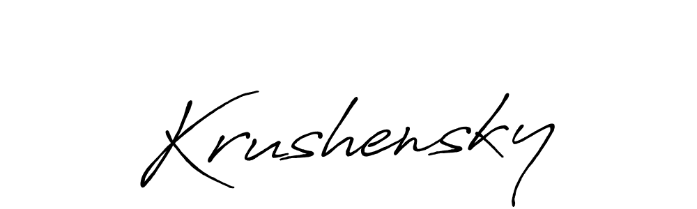 How to make Krushensky signature? Antro_Vectra_Bolder is a professional autograph style. Create handwritten signature for Krushensky name. Krushensky signature style 7 images and pictures png