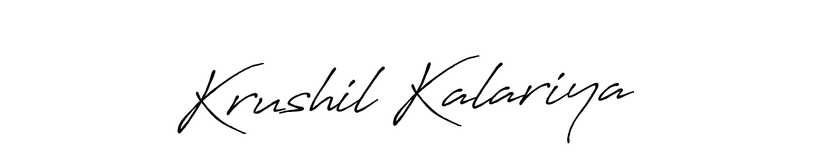 Use a signature maker to create a handwritten signature online. With this signature software, you can design (Antro_Vectra_Bolder) your own signature for name Krushil Kalariya. Krushil Kalariya signature style 7 images and pictures png