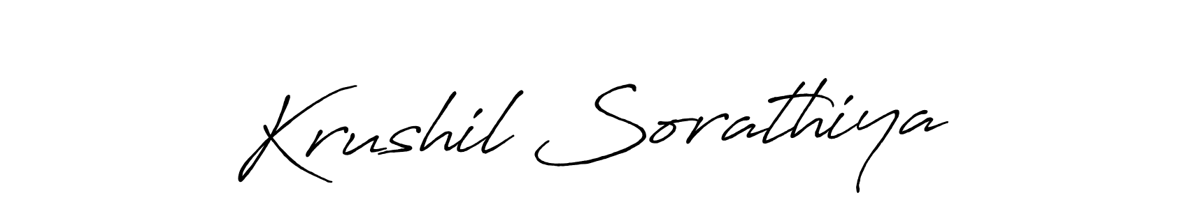 How to make Krushil Sorathiya name signature. Use Antro_Vectra_Bolder style for creating short signs online. This is the latest handwritten sign. Krushil Sorathiya signature style 7 images and pictures png