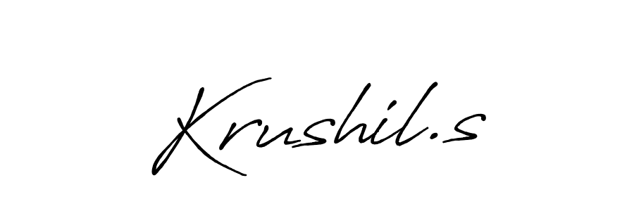 Create a beautiful signature design for name Krushil.s. With this signature (Antro_Vectra_Bolder) fonts, you can make a handwritten signature for free. Krushil.s signature style 7 images and pictures png