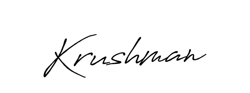 How to make Krushman signature? Antro_Vectra_Bolder is a professional autograph style. Create handwritten signature for Krushman name. Krushman signature style 7 images and pictures png