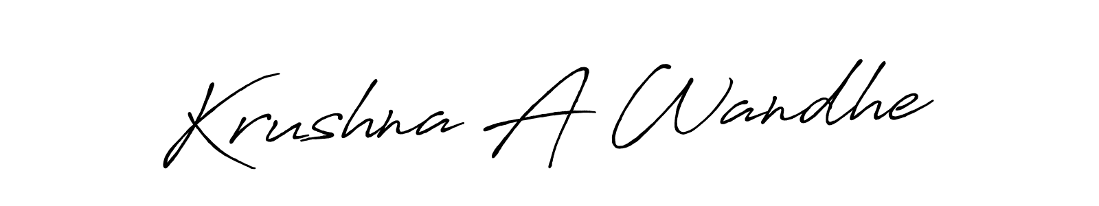 How to make Krushna A Wandhe name signature. Use Antro_Vectra_Bolder style for creating short signs online. This is the latest handwritten sign. Krushna A Wandhe signature style 7 images and pictures png