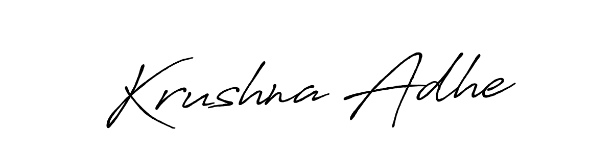Make a beautiful signature design for name Krushna Adhe. With this signature (Antro_Vectra_Bolder) style, you can create a handwritten signature for free. Krushna Adhe signature style 7 images and pictures png