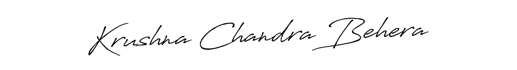 Make a beautiful signature design for name Krushna Chandra Behera. With this signature (Antro_Vectra_Bolder) style, you can create a handwritten signature for free. Krushna Chandra Behera signature style 7 images and pictures png