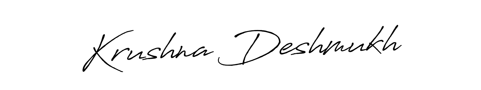 Create a beautiful signature design for name Krushna Deshmukh. With this signature (Antro_Vectra_Bolder) fonts, you can make a handwritten signature for free. Krushna Deshmukh signature style 7 images and pictures png