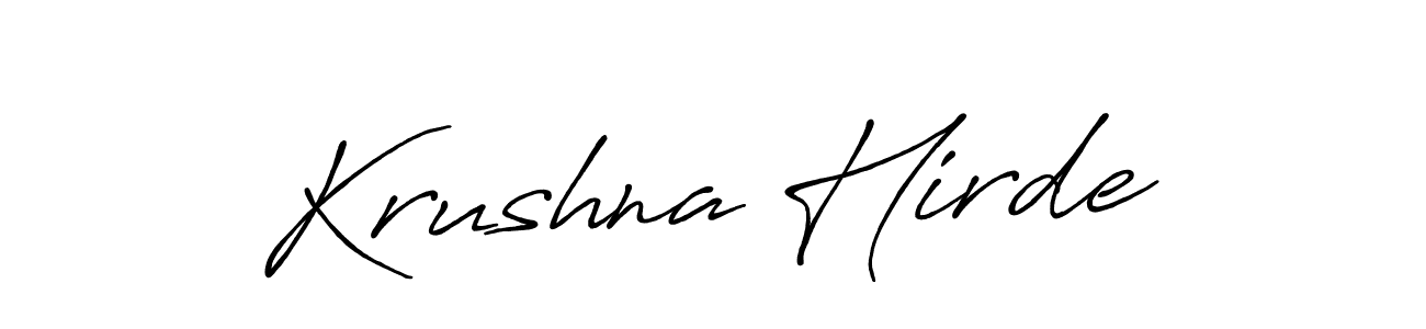 Create a beautiful signature design for name Krushna Hirde. With this signature (Antro_Vectra_Bolder) fonts, you can make a handwritten signature for free. Krushna Hirde signature style 7 images and pictures png