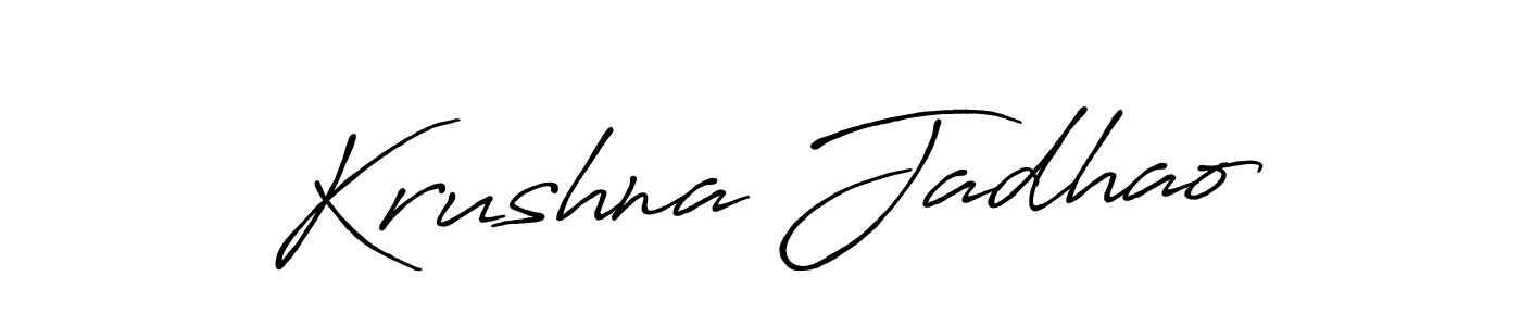 How to make Krushna Jadhao name signature. Use Antro_Vectra_Bolder style for creating short signs online. This is the latest handwritten sign. Krushna Jadhao signature style 7 images and pictures png