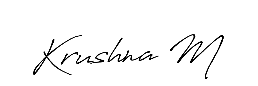 Similarly Antro_Vectra_Bolder is the best handwritten signature design. Signature creator online .You can use it as an online autograph creator for name Krushna M. Krushna M signature style 7 images and pictures png