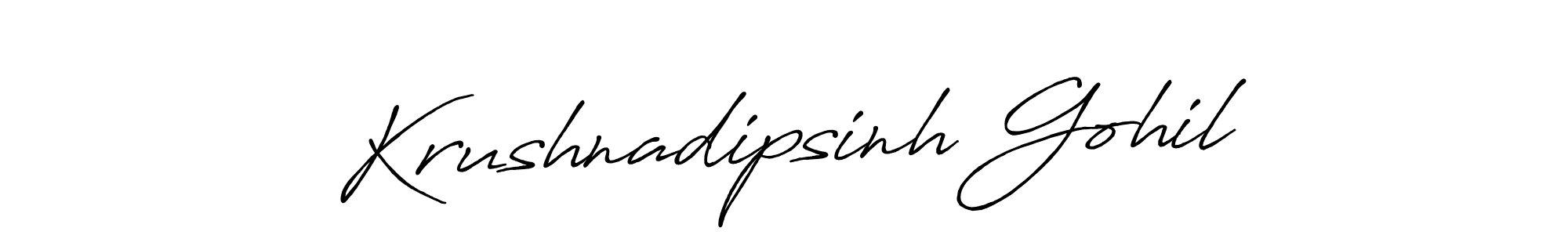 Use a signature maker to create a handwritten signature online. With this signature software, you can design (Antro_Vectra_Bolder) your own signature for name Krushnadipsinh Gohil. Krushnadipsinh Gohil signature style 7 images and pictures png