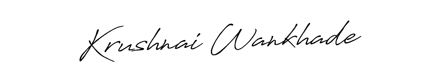 How to make Krushnai Wankhade name signature. Use Antro_Vectra_Bolder style for creating short signs online. This is the latest handwritten sign. Krushnai Wankhade signature style 7 images and pictures png