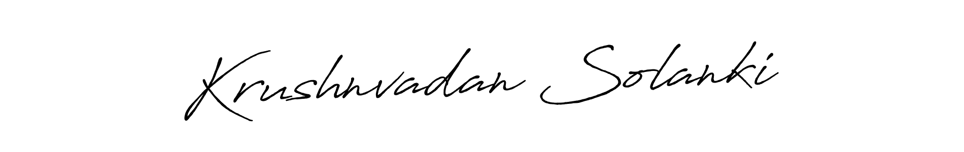 How to make Krushnvadan Solanki name signature. Use Antro_Vectra_Bolder style for creating short signs online. This is the latest handwritten sign. Krushnvadan Solanki signature style 7 images and pictures png