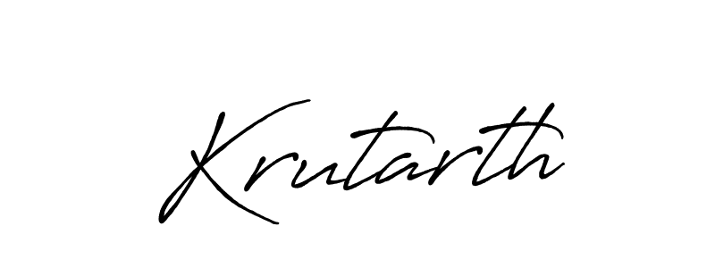 Make a beautiful signature design for name Krutarth. With this signature (Antro_Vectra_Bolder) style, you can create a handwritten signature for free. Krutarth signature style 7 images and pictures png