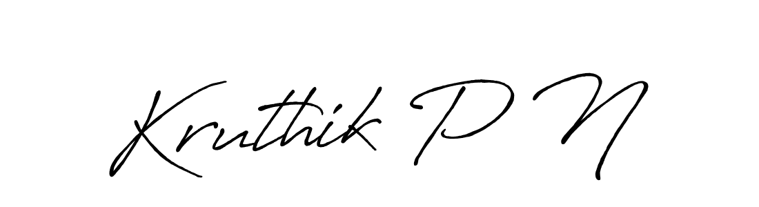 The best way (Antro_Vectra_Bolder) to make a short signature is to pick only two or three words in your name. The name Kruthik P N include a total of six letters. For converting this name. Kruthik P N signature style 7 images and pictures png