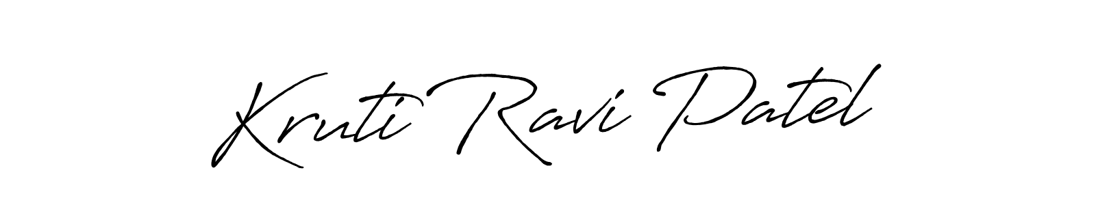 Make a beautiful signature design for name Kruti Ravi Patel. With this signature (Antro_Vectra_Bolder) style, you can create a handwritten signature for free. Kruti Ravi Patel signature style 7 images and pictures png