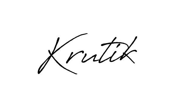 Design your own signature with our free online signature maker. With this signature software, you can create a handwritten (Antro_Vectra_Bolder) signature for name Krutik. Krutik signature style 7 images and pictures png