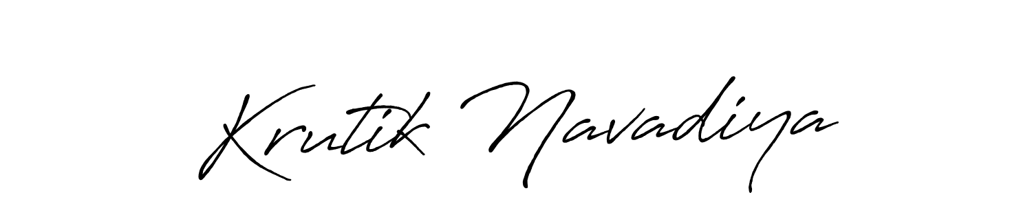 This is the best signature style for the Krutik Navadiya name. Also you like these signature font (Antro_Vectra_Bolder). Mix name signature. Krutik Navadiya signature style 7 images and pictures png