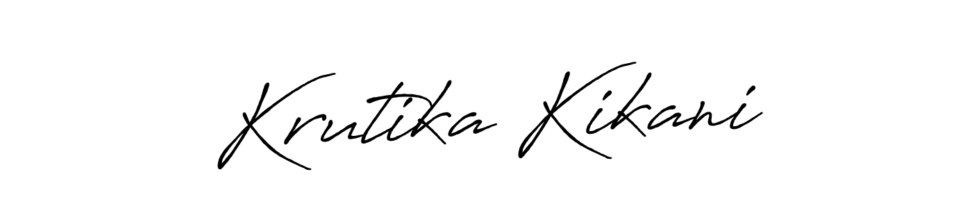Make a beautiful signature design for name Krutika Kikani. With this signature (Antro_Vectra_Bolder) style, you can create a handwritten signature for free. Krutika Kikani signature style 7 images and pictures png