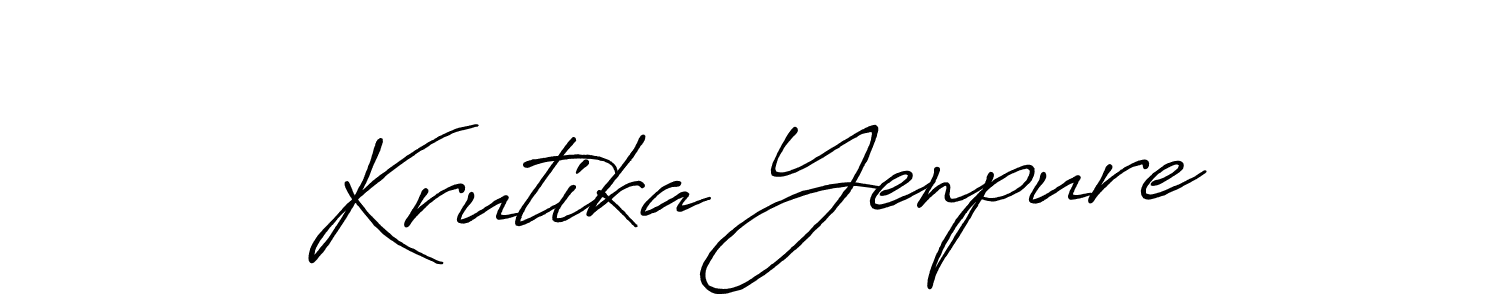 Also You can easily find your signature by using the search form. We will create Krutika Yenpure name handwritten signature images for you free of cost using Antro_Vectra_Bolder sign style. Krutika Yenpure signature style 7 images and pictures png