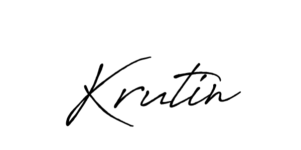 How to make Krutin name signature. Use Antro_Vectra_Bolder style for creating short signs online. This is the latest handwritten sign. Krutin signature style 7 images and pictures png