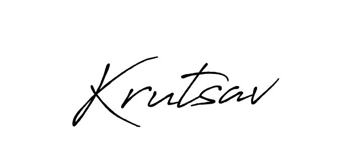 Also we have Krutsav name is the best signature style. Create professional handwritten signature collection using Antro_Vectra_Bolder autograph style. Krutsav signature style 7 images and pictures png