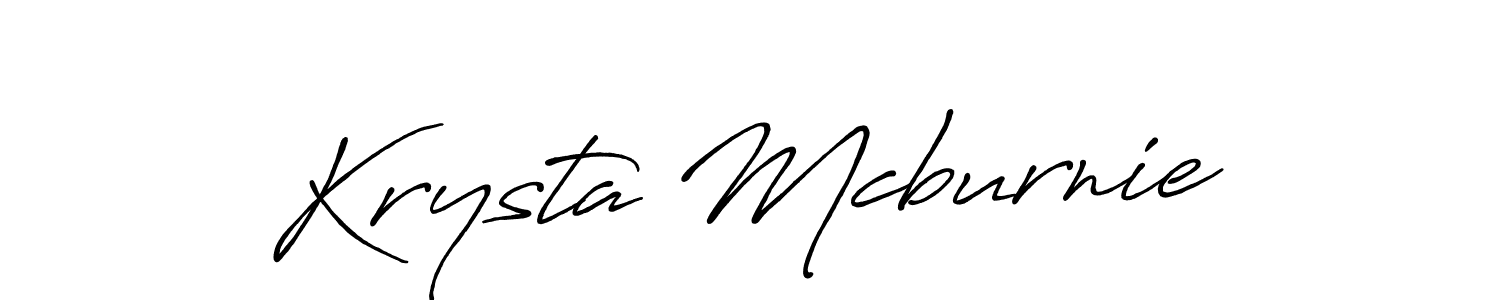 Make a beautiful signature design for name Krysta Mcburnie. With this signature (Antro_Vectra_Bolder) style, you can create a handwritten signature for free. Krysta Mcburnie signature style 7 images and pictures png