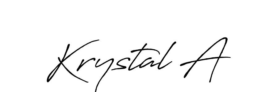 Make a beautiful signature design for name Krystal A. With this signature (Antro_Vectra_Bolder) style, you can create a handwritten signature for free. Krystal A signature style 7 images and pictures png