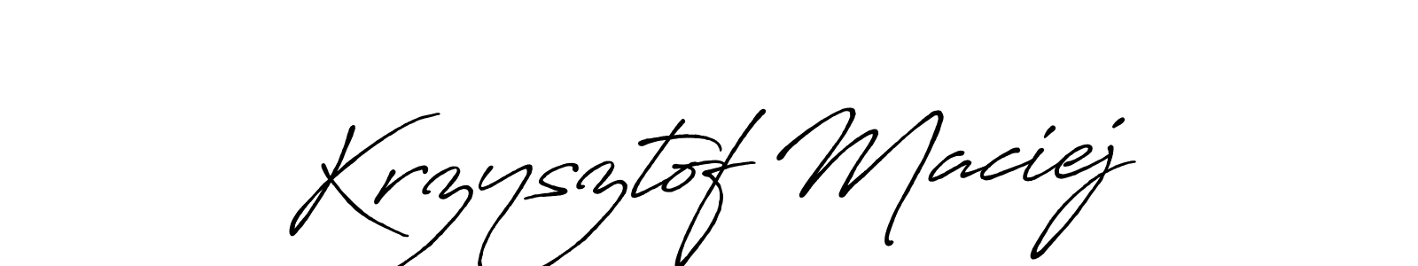 How to make Krzysztof Maciej name signature. Use Antro_Vectra_Bolder style for creating short signs online. This is the latest handwritten sign. Krzysztof Maciej signature style 7 images and pictures png