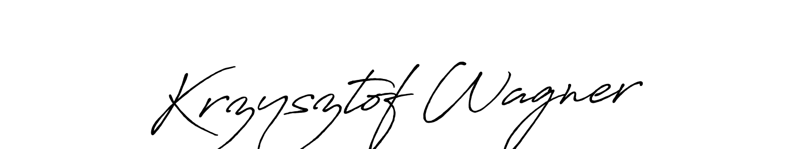 Design your own signature with our free online signature maker. With this signature software, you can create a handwritten (Antro_Vectra_Bolder) signature for name Krzysztof Wagner. Krzysztof Wagner signature style 7 images and pictures png